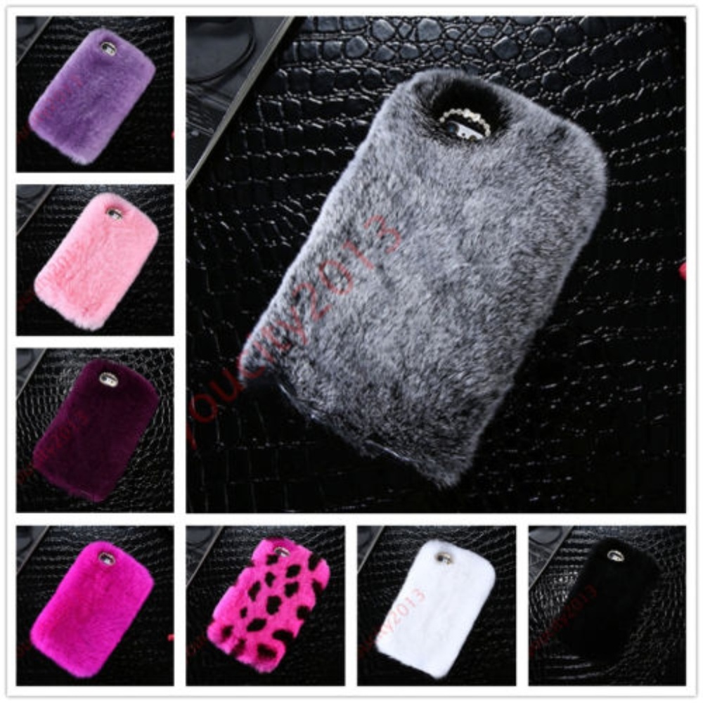 Hot pink fur phone case for LG fortune